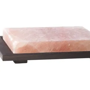 100% 有机粉色盐板木质底座喜马拉雅粉色盐板烹饪板喜马拉雅盐方形价格便宜