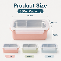 Boîtes de conservation alimentaire en acier inoxydable 304, boîte à lunch bento, boîte de préparation de repas à double couche isolée avec couvercle pour la cuisine et le bureau