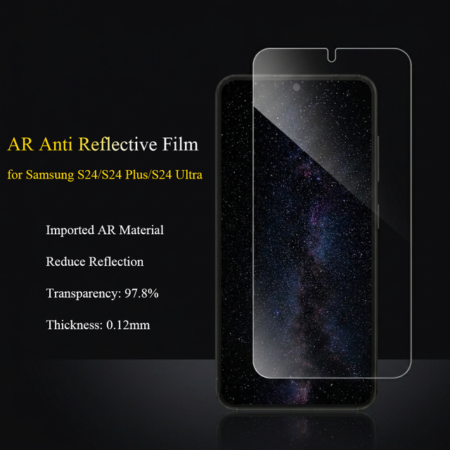 AR Anti-Reflection Mobile Phone Screen Protector Ultra Clear HD Display Reduce Glare PET Film for Samsung S24/S24 Plus/S24 Ultra