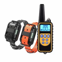 Wiederaufladbares Hundetrainingshalsband 800m Fernbedienung Wasserdicht Vibration Schock LED-Licht für Kleine Mittlere Große Hunde