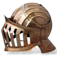 Casque de cosplay de chevalier Alva inspiré de Dark Souls, en fer plaqué or calibre 18, style antique moderne, haute qualité, pour armure médiévale