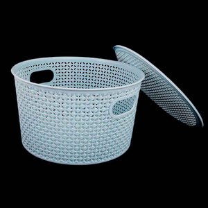 <b>Plastic</b> <b>Basket</b> With Cover - Cyan - Product Image 2