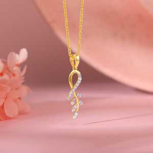 Impresionante Heer by GIVA Gold Leaf Diamond Pendant & Charm - Product Image 5