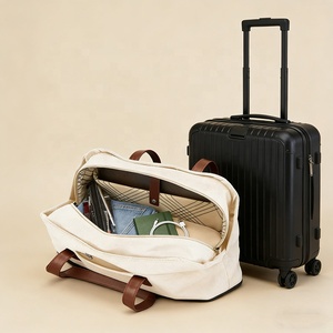 Bolsa <span class=keywords><strong>de</strong></span> <span class=keywords><strong>Viaje</strong></span> Personalizada <span class=keywords><strong>de</strong></span> Lona <span class=keywords><strong>de</strong></span> Algodón, <span class=keywords><strong>Bolso</strong></span> <span class=keywords><strong>de</strong></span> <span class=keywords><strong>Mano</strong></span> para Portátil, Nuevo Diseño con Asa <span class=keywords><strong>de</strong></span> Cuero, Bolsa <span class=keywords><strong>de</strong></span> <span class=keywords><strong>Viaje</strong></span> Tipo Weekender con Compartimento para Carro - Product Image 3