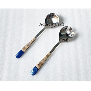 Latest Design Kitchenware 18/8 Stainless Steel <b>Salad</b> Server With Resin Handle Utensils <b>Salad</b> Spoon Fork Set <b>Salad</b> <b>Tools</b> Homeware - Product Image 3