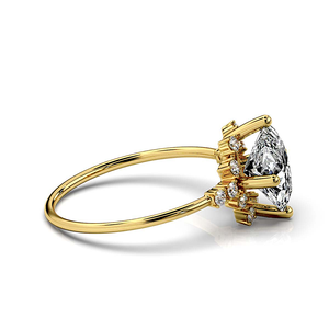 IGI Certified 1ct Oval Lab Grown Diamond Solitaire Starburst Anillo de Compromiso 14K Oro sólido con material de 18K Joyería de boda - Product Image 5