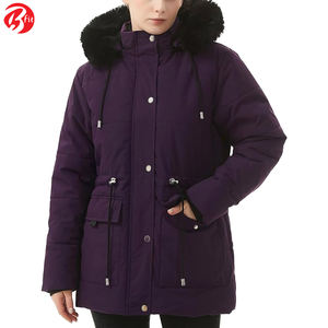 Meilleure vente femmes mode Parka veste XL taille chaud épaissir tissu détachable capuche coton matériau de remplissage approvisionnement en gros - Product Image 3