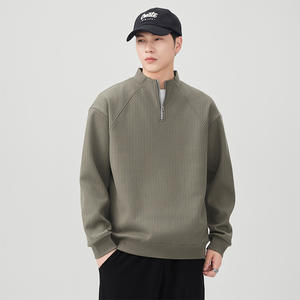 Sudadera Personalizada para Hombre con Media Cremallera, Nueva Sudadera Casual Moderna con Manga Larga y Cuello, Diseño Sólido - Product Image 2