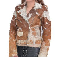 Veste en cuir véritable de vache à poils, collection hiver, couleurs et tailles personnalisables, logo frontal – Offre spéciale