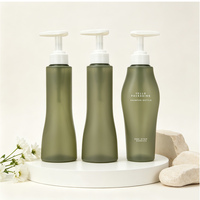 Bouteille vide en plastique PET brillante de grande taille (480 ml, 750 ml) pour shampoing et après-shampoing avec pompe – Vente en gros