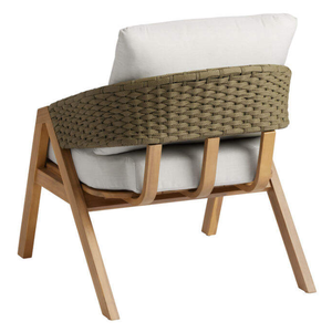 Fauteuil américain de luxe à deux places en teck et tissu de canapé, confortable et qui ajoute une touche d'élégance. - Product Image 3