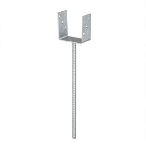 Soporte de Poste en Forma de U ETA-10/0210 101x100x400x60mm Galvanizado en Caliente, Anclaje de Hormigón Extralargo GAH para Cercas, Enrejados y Portones - Product Image 3