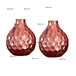 Set Of 2 Customized Size And Shape Vase Unique Design Aluminum <b>Hammered</b> Flower Vase For Home And Garden Flower Vase - Product Image 1