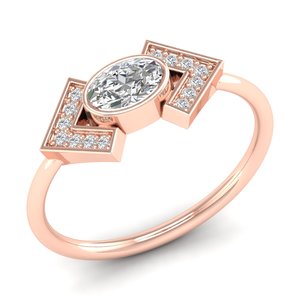 REYES Bague de fiançailles en or massif 14 carats HPHT CVD diamant cultivé en laboratoire, design personnalisé, cadeau de mariage, bijoux pour femmes - Product Image 2