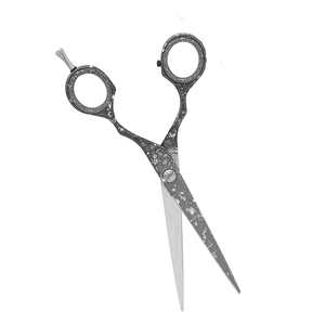 Ciseaux de salon enduits de papier de ciseaux de cheveux de coiffeur d'acier inoxydable de catégorie chirurgicale avec le repose-doigt réglable d'argent - Product Image 4