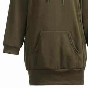 เสื้อฮู้ดดี้ผู้หญิงสีพื้น ระบายอากาศได้ดี ทรงโอเวอร์ไซส์ ใส่สบาย แขนยาว หนา มีกระเป๋า ป้องกันรอยยับ เหมาะสำหรับฤดูหนาว - Product Image 5