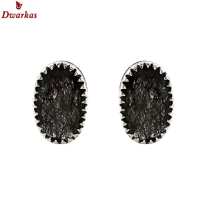 Pendientes clásicos de plata de ley 925 con gema de rutilo negro, venta al por mayor de fabricante, precio bajo - Product Image 2