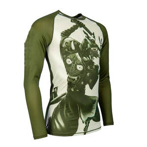 คุณภาพดีที่สุดขายส่งผื่นยามที่กําหนดเองแขนยาว Rush Guard ยืดฟิตเนสแห้งเร็วสวมใส่สบายๆผื่นยาม - Product Image 6