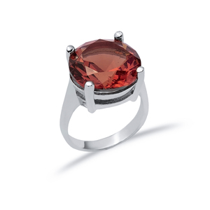 Round Design 16mm Cluster <b>Ring</b> Sultanite Stone Turkish Handcrafted Rhodium Plated Wedding 925 Sterling <b>Silver</b> Jewelry - Product Image 3
