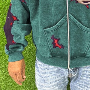 Jersey de gran tamaño 100% sudaderas con capucha de algodón para hombre Sudadera con cremallera 430 GSM Fleece Boxy Fit - Product Image 3