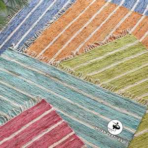 Stylish Luxury Modern Striped Cotton Flat <b>Weave</b> Rugs Hand Woven Indoor & Outdoor Economical Area Rugs & Sets Great Value By ITHL - Product Image 6