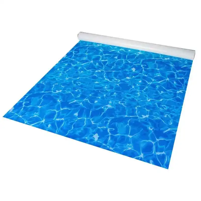 Lüks vinil PVC döşeme kaymaz su geçirmez yapıştırıcı dekoratif açık in-yer yüzme havuzu kaplaması