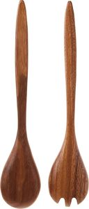 Acacia Oblong <b>Salad</b> <b>Servers</b>, 12" Long, One Pair <b>Salad</b> <b>Server</b> Utensils wooden <b>salad</b> <b>server</b> - Product Image 3