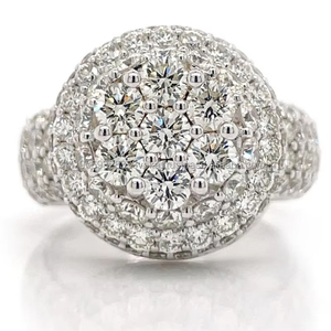 Round Cut <b>Iced</b> Cut Certified Classic Men's Hip Hop CZ Diamond <b>Ring</b> Heavy Luxury in 925 Sterling Silver Jewelry Gift for Him - Product Image 1