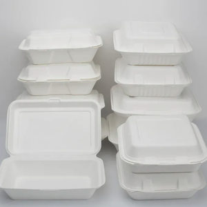 ภาชนะใส่อาหารแบบใช้แล้วทิ้งฝาพับ9X6เป็นมิตรกับสิ่งแวดล้อม100% ภาชนะใส่อาหารเส้นใยไมโครเวฟจากพืชยั่งยืน - Product Image 4