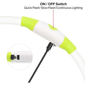 Collier pour chien LED rechargeable par USB, libération rapide, flash élégant, matériau PU imperméable, laisse de sécurité à dégagement rapide pour chats, style luxueux - Product Image 3