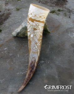 Handcrafted Festive Viking Drinking Horn Tumbler for Mead and Ale for <b>Christmas</b> Feasts and Holiday Cheers - Product Image 5