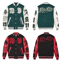 Veste universitaire personnalisée corps en laine manches en cuir véritable patchs de broderie en chenille College Letterman Blouson aviateur