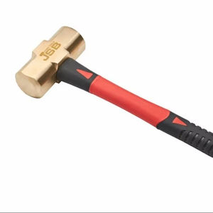 Martillo de Bola JSB de Latón de 1 kg, Martillo de Seguridad Industrial con Mango de Madera, Sin Chispas, Hecho en India, Herramienta Duradera - Product Image 1