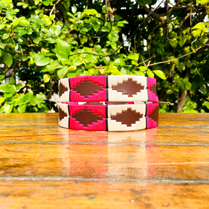 เข็มขัดโปโลสไตล์ลำลองของผู้ชายหัวเข็มขัด100% ทองเหลือง oeb สีขาวชมพูด้ายหนังแท้รีไซเคิล - Product Image 2