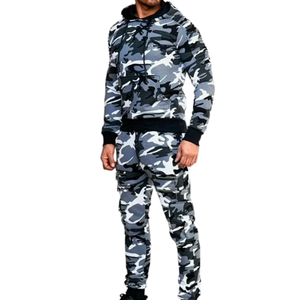 ชุดวอร์มผู้ชายแบบเรียบง่าย เสื้อฮู้ดและกางเกงจ็อกเกอร์ ชุดลำลองสำหรับฤดูหนาว ชุดกีฬาผ้าฝ้ายขนแกะ ชุดออกกำลังกายสำหรับวิ่งในยิมและสวมใส่ในชีวิตประจำวัน - Product Image 1