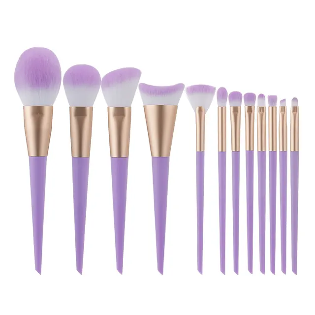 Customized 12Pcs Pro High Quality Makeup Brush Set Good Elasticity Factory Direct Sell Makeup Brushes