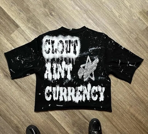 Camiseta rasgada con lavado ácido OEM para hombre 250 GSM Stone Faded Boxy recortada manga larga puño camiseta diseño de serigrafía de doble capa - Product Image 2