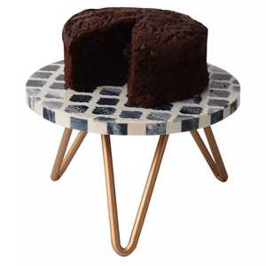 ขาตั้งเค้กงานศิลปะไม้เรซิ่นอีพ็อกซี่ร่วมสมัย ถาดขนมหวานขาโลหะทำมืออย่างมีสไตล์ สำหรับงานแต่งงาน ชุดน้ำชา และการตกแต่งโต๊ะอาหารสไตล์โมเดิร์น - Product Image 5