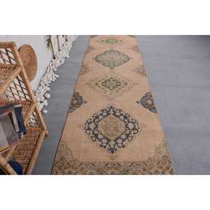 พรมวินเทจตุรกี, พรมขนาด 2.8x12.2 ฟุต, พรมลายโมร็อกโกสีเบจ - Product Image 1