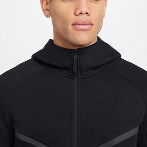 Sweat-shirt à capuche Windrunner unisexe 100% coton avec fermeture éclair intégrale manches utilitaires avec poche coupe-vent brodé Applique solide automne - Product Image 3