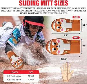 Vente en gros de gants de protection coulissants pour softball et baseball pour droitiers et gauchers, jeunes et adultes - Product Image 2