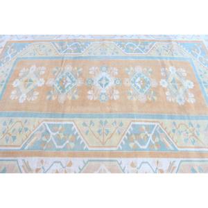 Alfombra Turca de 6.6x9.4 pies, Alfombra Grande Vintage, Alfombra Azul Sólida - Product Image 4