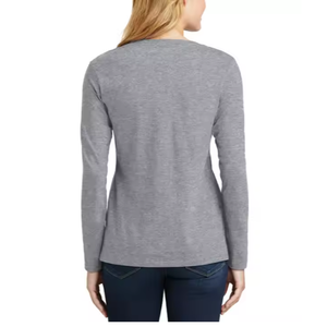 Camisetas de manga larga para mujer a la moda, ropa informal cómoda, logotipo personalizado de algodón 100%, nueva colección comprimida - Product Image 4