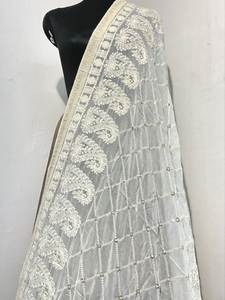Chikankari dupatta viscosa Georgette bordado de fantasía dupattas - Product Image 2