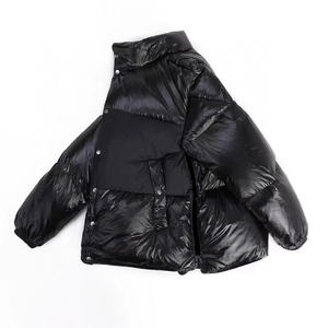 Fashion Custom Logo Front Stand Collar Long Sleeve Thin <b>Canvas</b> Padded Warm Winter Puffer <b>Jacket</b> <b>Men</b> - Product Image 5