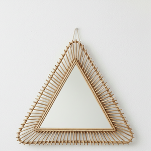 Espejo de Pared Redondo de Ratán Ecológico, Hecho a Mano, Decorativo, Estilo Bohemio, de Econa, Construcción Ligera y Duradera, con Marco - Product Image 2