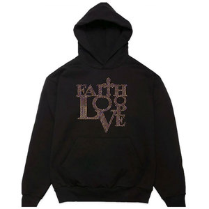 Sudaderas con capucha de poliéster de alta calidad, detalle de diamantes de imitación, jersey de alta resistencia personalizado, tela de lana mezclada de algodón, Invierno sólido - Product Image 1