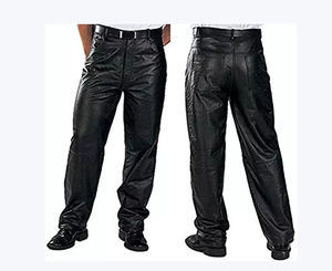 Pantalon empilé en similicuir PU pour homme avec logo imprimé personnalisé, style streetwear, coupe droite, taille mi-haute, noir, automne-hiver - Product Image 6