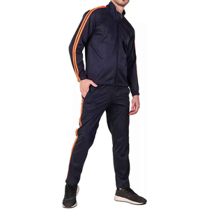 Ensemble de survêtement d'hiver pour homme personnalisé, fermeture éclair intégrale, couleur unie, polyester et coton, séchage rapide, imperméable, jogging, course à pied, survêtement - Product Image 5