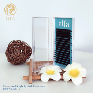ELFA Classic 0,15mm Extensiones de pestañas hechas a mano naturales Bandejas de largo volumen Caja de etiqueta privada Embalaje Vietnam Corea PBT Usuarios - Product Image 1